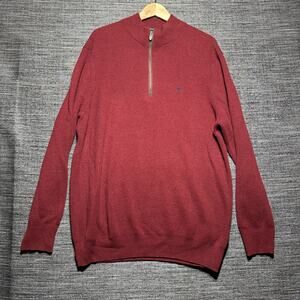 Vineyard Vines Cashmere Sweater Men's XL Maroon Pullover LS Ribbed Knit Preppy